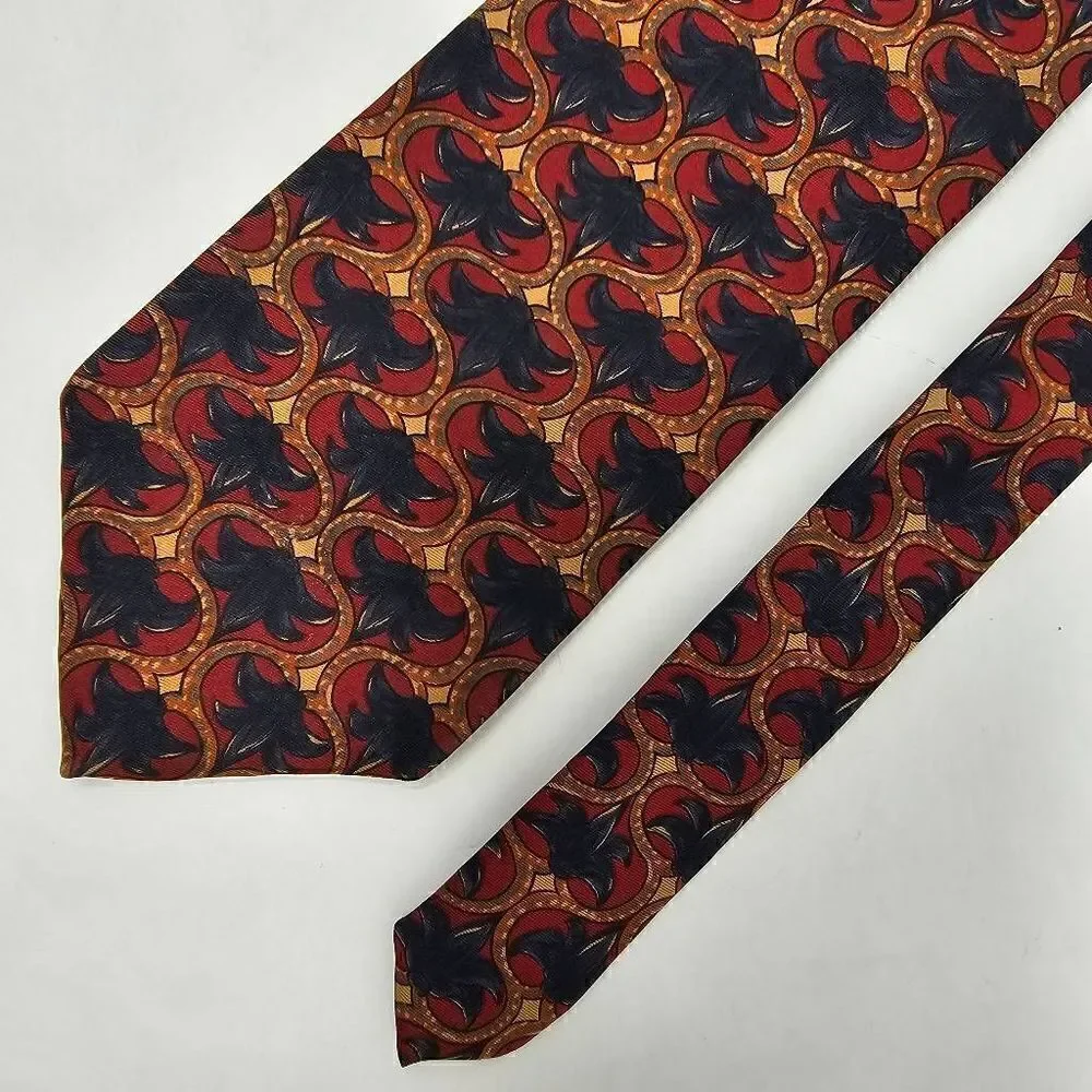 CHRISTIAN DIOR MONSIEUR SILK TIE VINTAGE BLUE RED FLORAL PATTERN 3.75